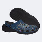 Vintage Dragonfly Print Fleece-Lined Clogs