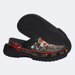 Ornate Jellyfish Print Fleece-Lined Clogs