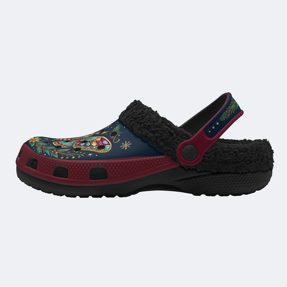 Jewel Moth Vintage Floral Wreath Print Clogs