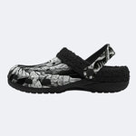 Hell Crack Print Fleece-Lined Clogs
