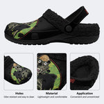 Unisex More Brains Print - Fur Lined Slippers/Sandals