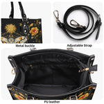 Sun And Moth Print - Leather Handbag