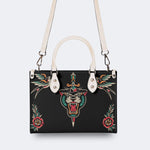 Unisex Tiger Print - Leather Handbag