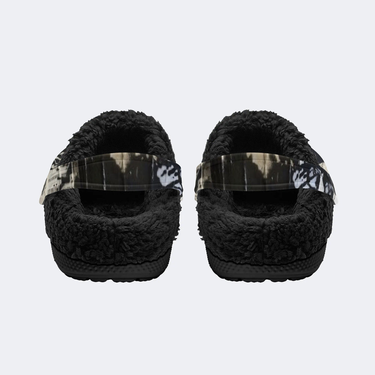 Retro Horror Skull Print - Fur Lined Slippers