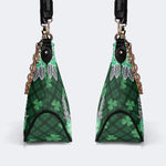 Green Plaid Death Moth - Leather Crossbody Bag