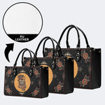 Tiger And Snake In The Moonlight- Leather Handbag