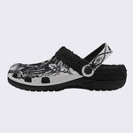 Gothic Christmas Print Fleece-Lined Clogs