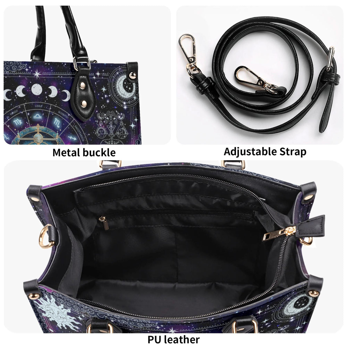 Libra Starry Sky - Leather Handbag