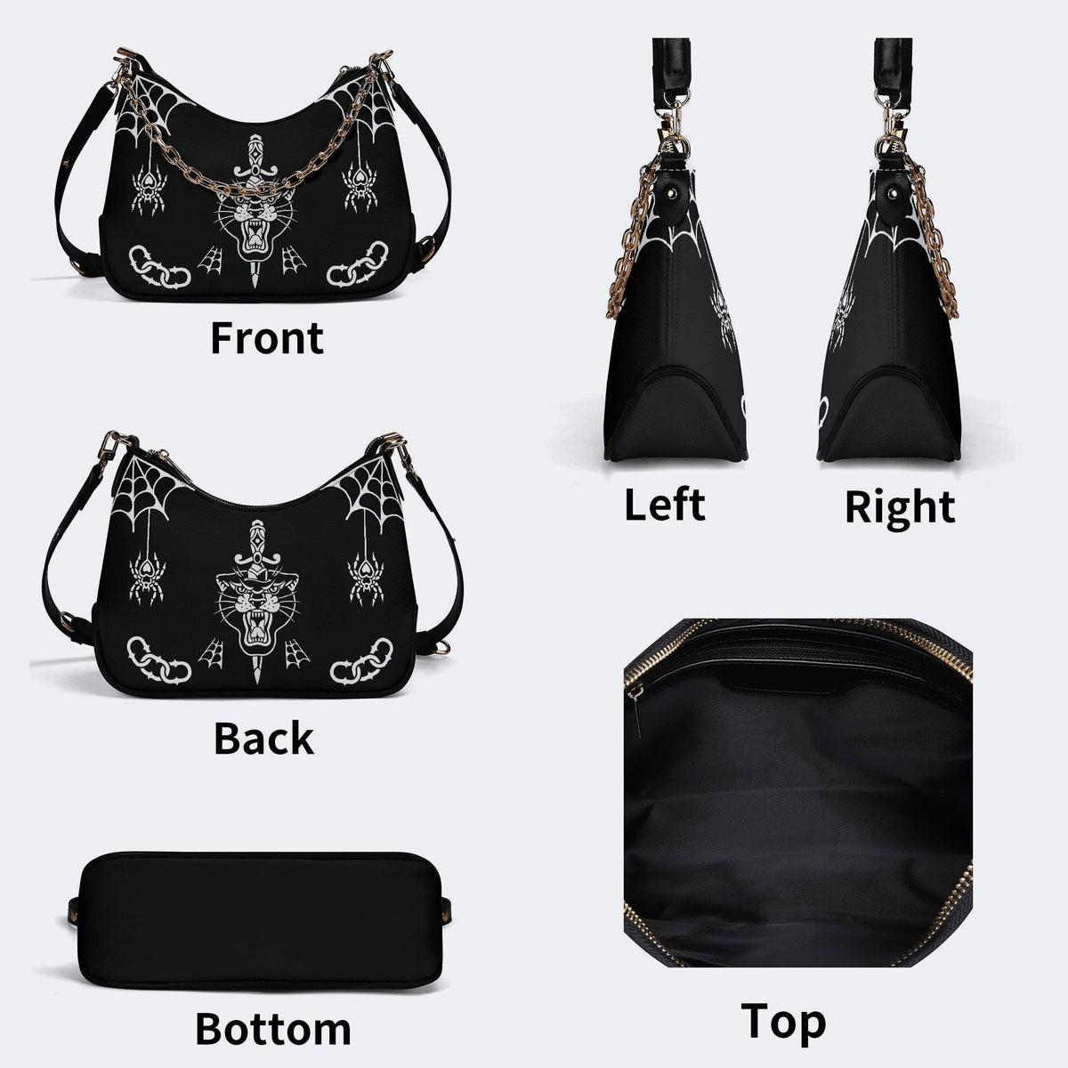 Classic Tiger Print - Leather Crossbody Bag