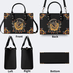 Grim Reaper Flowers Print - Leather Handbag