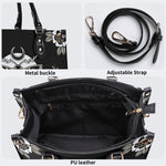 Death Moth Vintage Print - Leather Handbag
