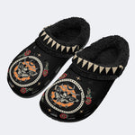 Death Moth Vintage Print - Fur Lined Slippers/Sandals