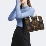 Retro Sun Print - Leather Handbag