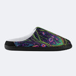 Psychedelic Mushroom Forest Print Fleece-Lined Slippers