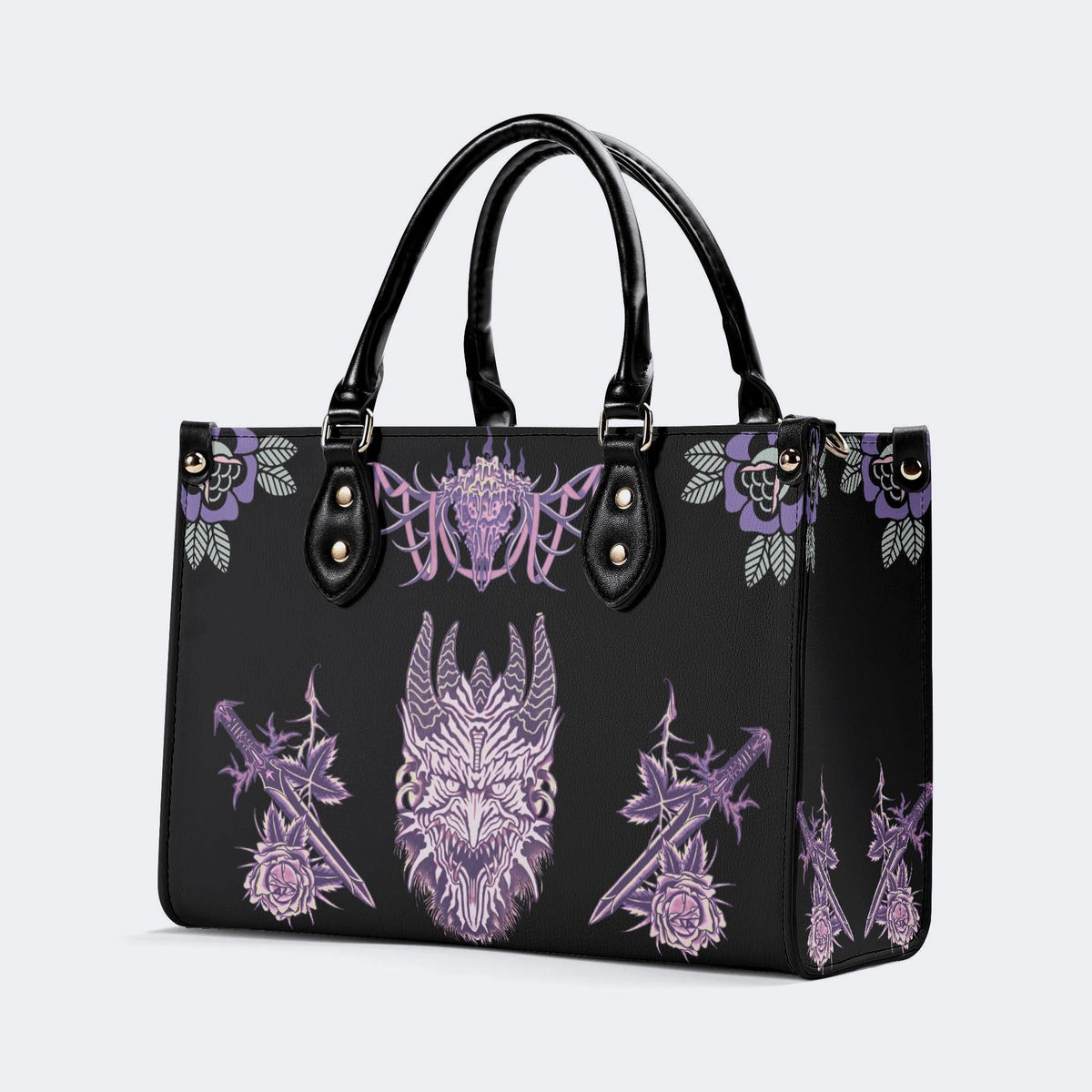 Unisex Devil Art Print - Leather Handbag