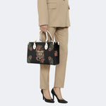 Snake&Tiger Print - Leather Handbag