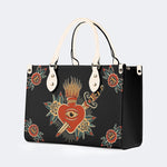 Flaming Heart Art Print - Leather Handbag