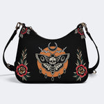 Death Moth Vintage Print - Leather Crossbody Bag