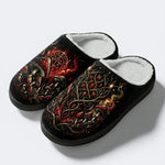 Strange Mushroom Forest Print Fleece-Lined Slippers