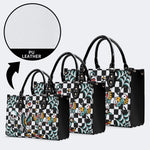 Gothic Pattern Patchwork Print - Leather Handbag