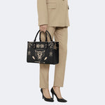 Unisex Tiger Print - Leather Handbag