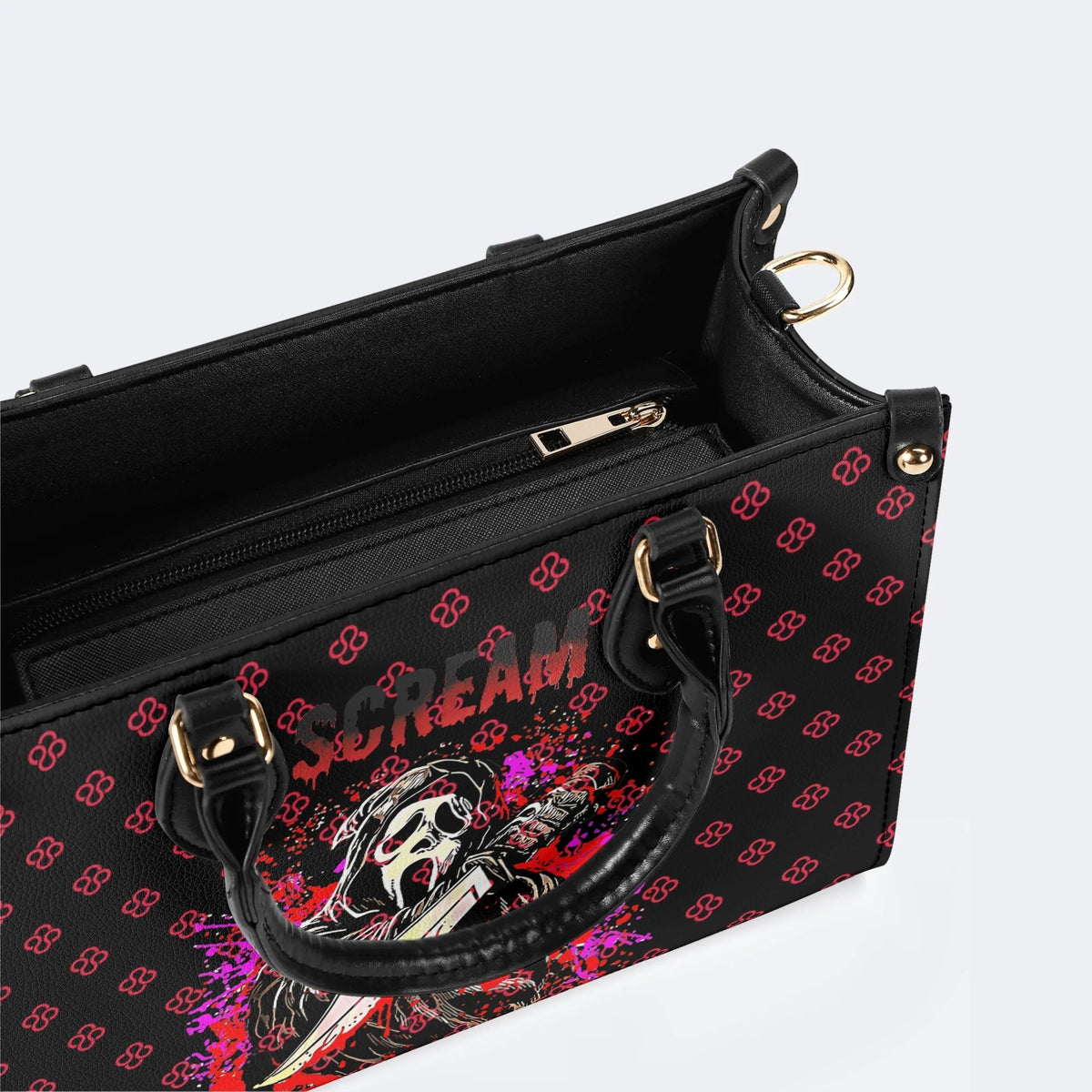 Horror Ghostface Print - Leather Handbag