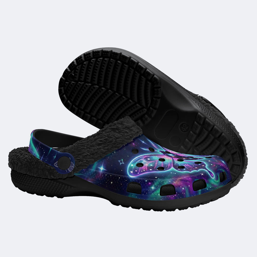 Cosmic Nebula Moth Fleece-Lined Clogs