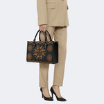 Retro Sun Print - Leather Handbag