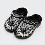 Hell Crack Print Fleece-Lined Clogs