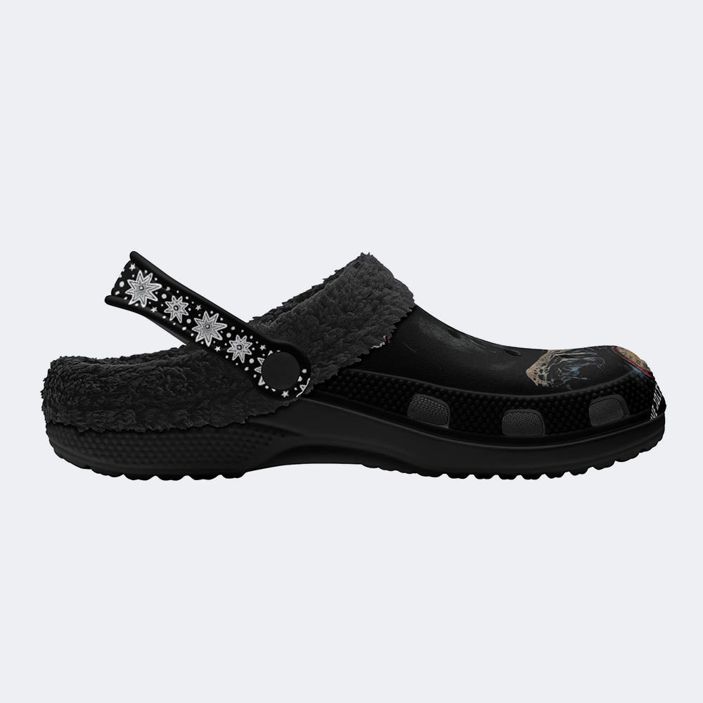 Horror Movie Vintage Graphic - Fur Lined Slippers/Sandals