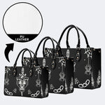 Unisex Tiger Print - Leather Handbag
