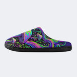 Psychedelic Mushroom Forest Print Fleece-Lined Slippers