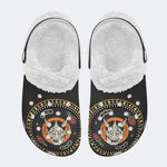Horror Fangs Ghost Mask - Fur Lined Slippers/Sandals
