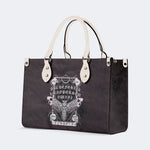 Vintage Death Moth Print - Leather Handbag