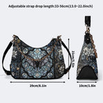 Gothic Bat Print - Leather Crossbody Bag