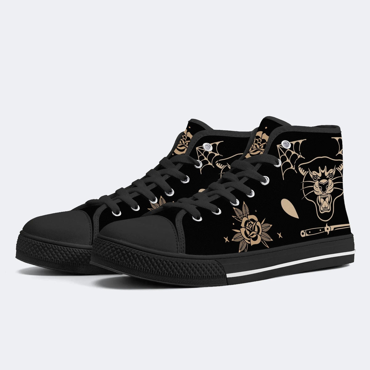 Unisex Tiger Print - High Top Canvas