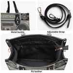 Vintage Radio Print - Leather Handbag