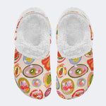 Fruit Fun Print - Fur Lined Slippers/Sandals