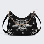 Gothic Eagle And Snake - Leather Crossbody Bag