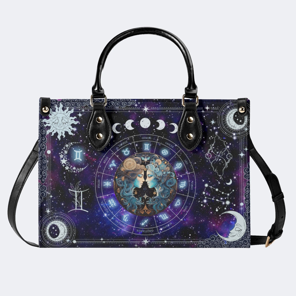 Gemini Starry Sky - Leather Handbag