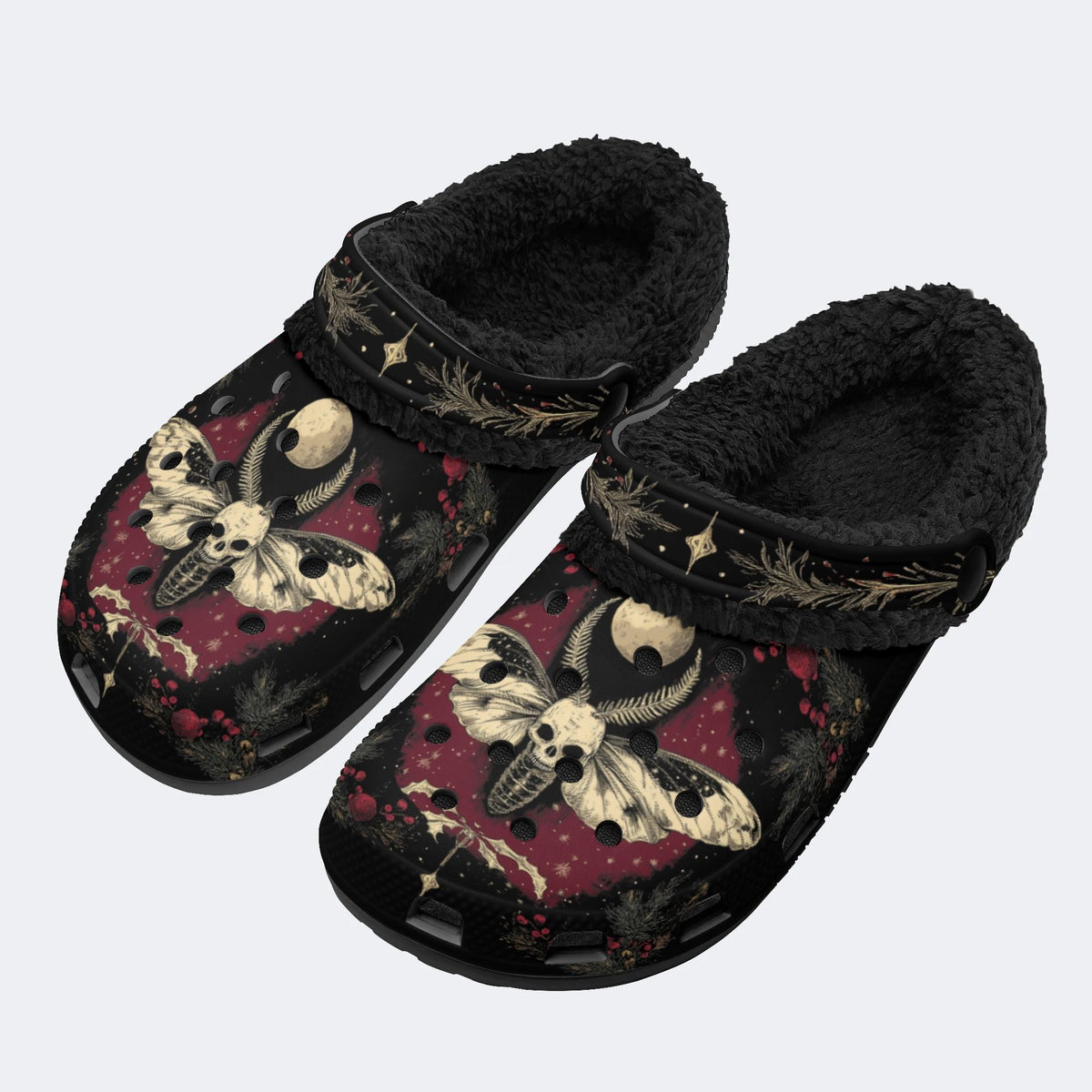 Death Moth Art Print - Fur Lined Slippers/Sandals