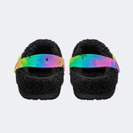 Colorful Skull Print - Fur Lined Slippers/Sandals