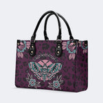 Death Moth Vintage Print - Leather Handbag