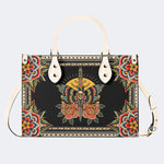 Death Moth On Sword - Leather Handbag