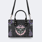Death Moth Vintage Print - Leather Handbag