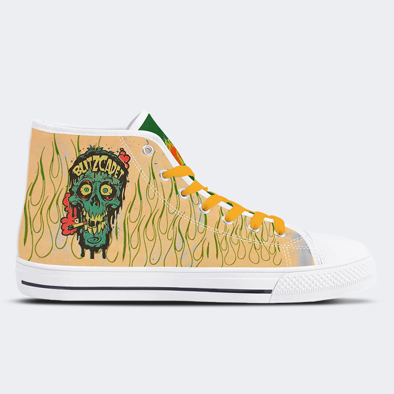 Unisex Skull&Letter Print - High Top Canvas