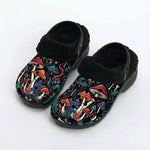 Magical Mushroom Forest Print Fleece-Lined Clogs