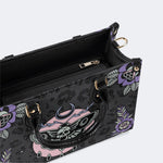 Death Moth Vintage Print - Leather Handbag