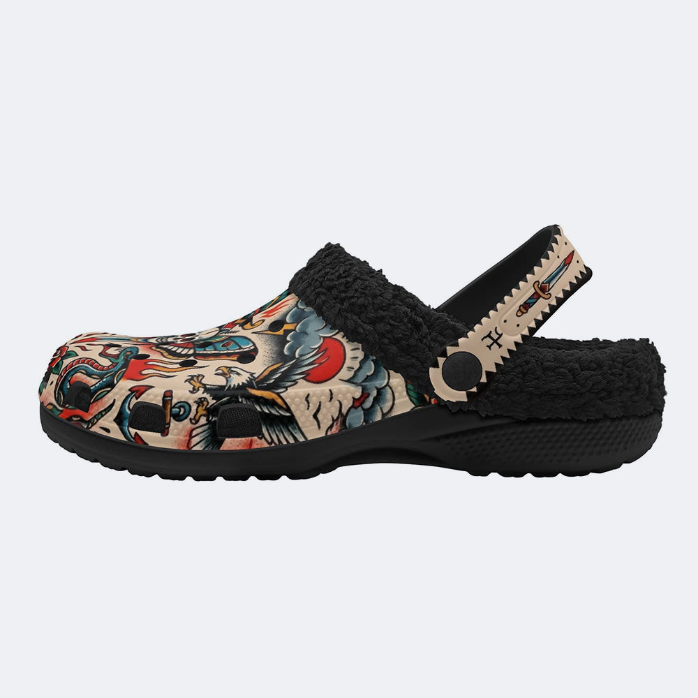 Old School Tattoos Art Print Fleece-Lined Clogs