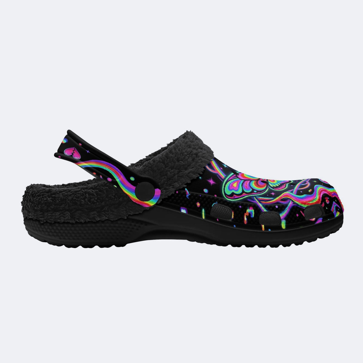 Death Moth Liquid Spectrum Love Ritual Print Clogs